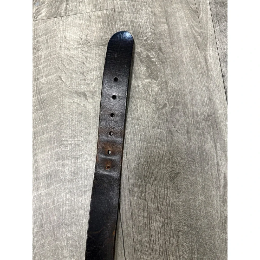Levis Mens Brown Full Grain Leather Belt 42 Silver Buckle 3925 Casual Workwear